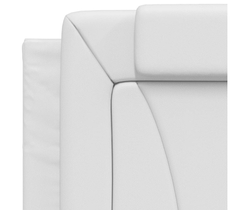 Cabecero de cama acolchado cuero sintético blanco 90 cm