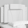 vidaXL Cabecero de cama acolchado cuero sintético blanco 90 cm