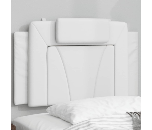 Cabecero de cama acolchado cuero sintético blanco 90 cm