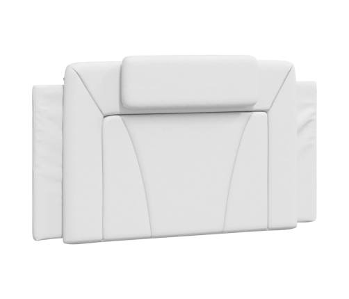 Cabecero de cama acolchado cuero sintético blanco 100 cm