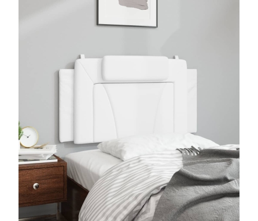 Cabecero de cama acolchado cuero sintético blanco 100 cm