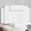 Cabecero de cama acolchado cuero sintético blanco 100 cm