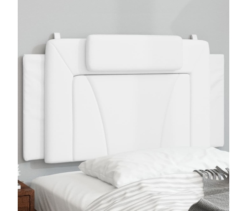 Cabecero de cama acolchado cuero sintético blanco 100 cm