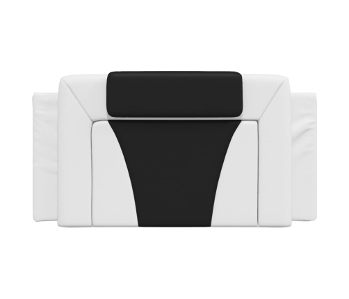 vidaXL Cabecero de cama acolchado cuero sintético blanco negro 100 cm