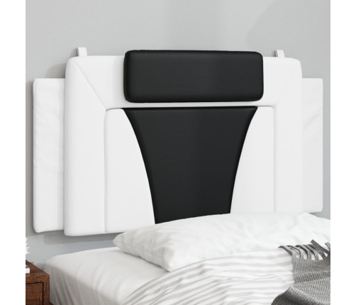 vidaXL Cabecero de cama acolchado cuero sintético blanco negro 100 cm