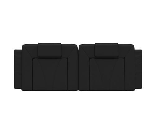 Cabecero de cama acolchado cuero sintético negro 120 cm