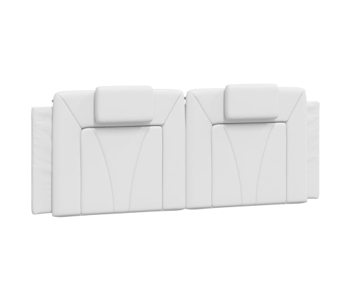 Cabecero de cama acolchado cuero sintético blanco 120 cm