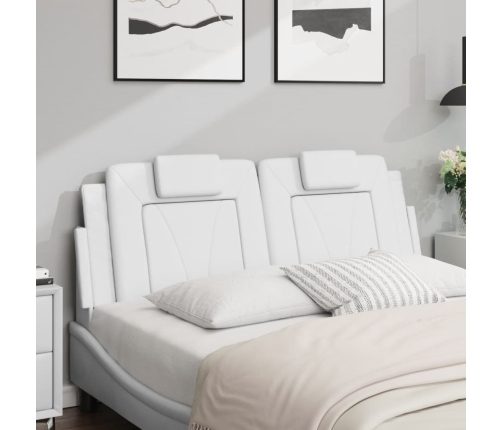 Cabecero de cama acolchado cuero sintético blanco 120 cm