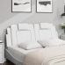 Cabecero de cama acolchado cuero sintético blanco 120 cm