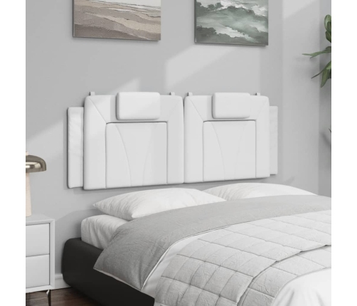 Cabecero de cama acolchado cuero sintético blanco 120 cm