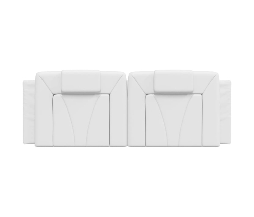 Cabecero de cama acolchado cuero sintético blanco 120 cm