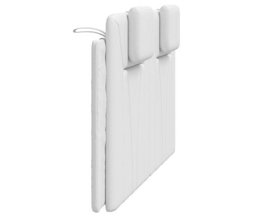 Cabecero de cama acolchado cuero sintético blanco 120 cm