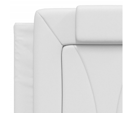 Cabecero de cama acolchado cuero sintético blanco 120 cm