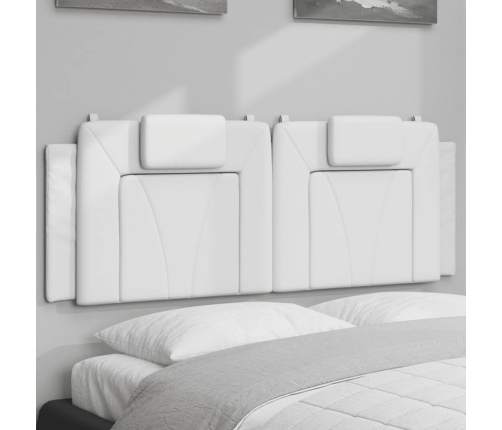 Cabecero de cama acolchado cuero sintético blanco 120 cm