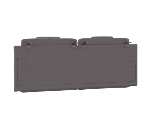 Cabecero de cama acolchado cuero sintético gris 120 cm