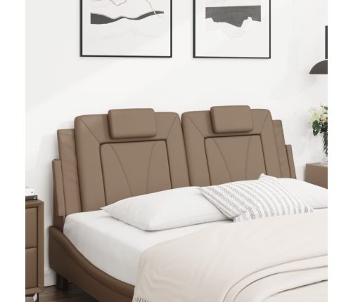 Cabecero de cama acolchado cuero sintético capuchino 120 cm