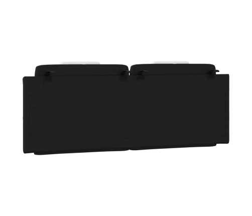 Cabecero de cama acolchado cuero sintético negro blanco 120 cm