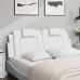 Cabecero de cama acolchado cuero sintético blanco 140 cm