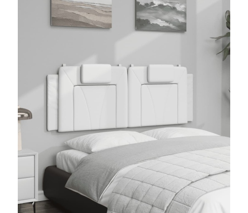 Cabecero de cama acolchado cuero sintético blanco 140 cm