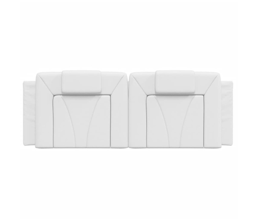 Cabecero de cama acolchado cuero sintético blanco 140 cm