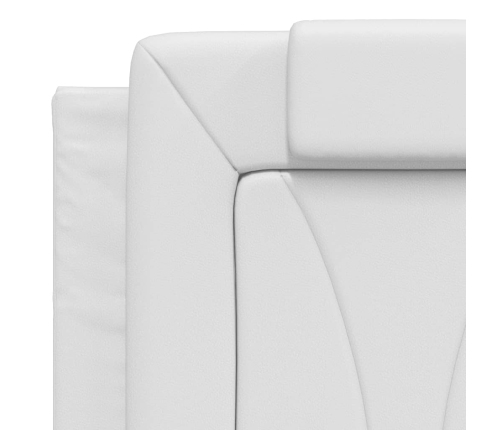 Cabecero de cama acolchado cuero sintético blanco 140 cm