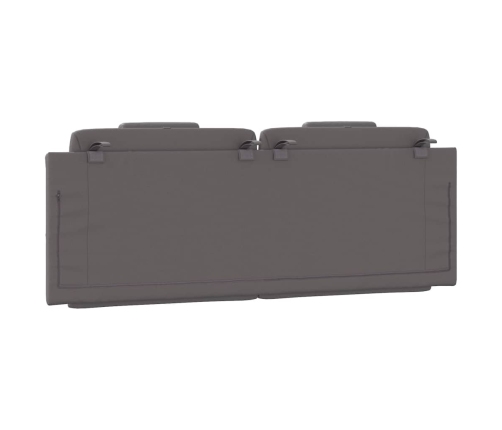 Cabecero de cama acolchado cuero sintético gris 140 cm