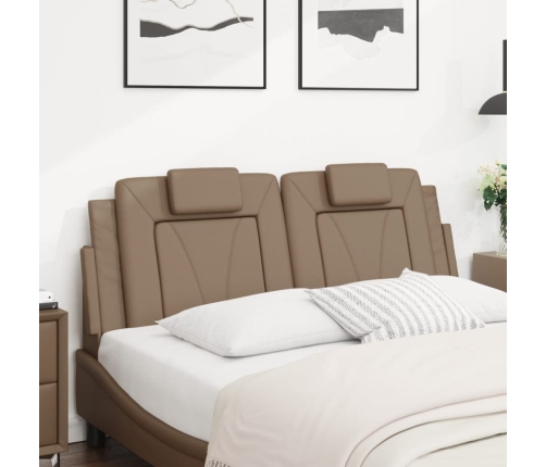 Cabecero de cama acolchado cuero sintético capuchino 140 cm