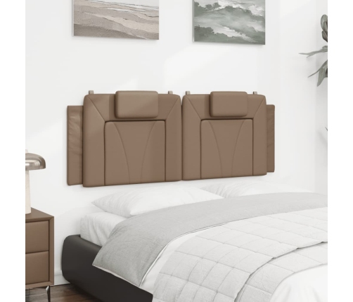 Cabecero de cama acolchado cuero sintético capuchino 140 cm