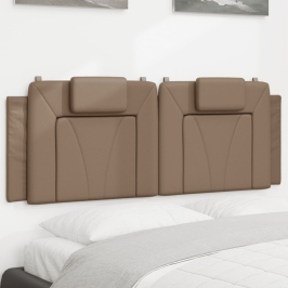 Cabecero de cama acolchado cuero sintético capuchino 140 cm