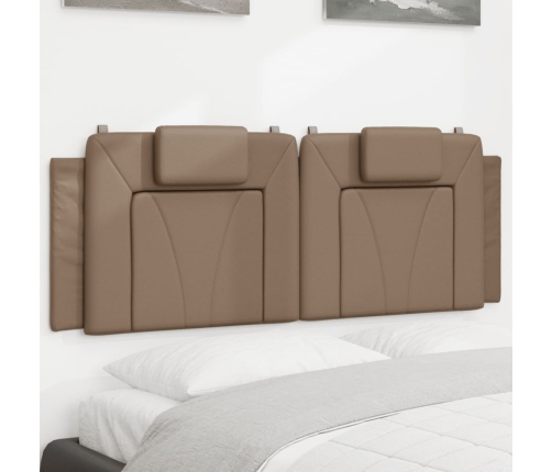 Cabecero de cama acolchado cuero sintético capuchino 140 cm