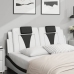 Cabecero de cama acolchado cuero sintético blanco negro 140 cm