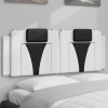 vidaXL Cabecero de cama acolchado cuero sintético blanco negro 140 cm