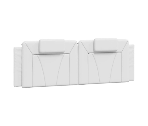 Cabecero de cama acolchado cuero sintético blanco 160 cm