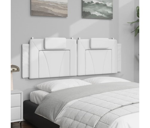 Cabecero de cama acolchado cuero sintético blanco 160 cm