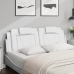 Cabecero de cama acolchado cuero sintético blanco 160 cm