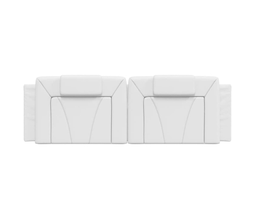 Cabecero de cama acolchado cuero sintético blanco 160 cm