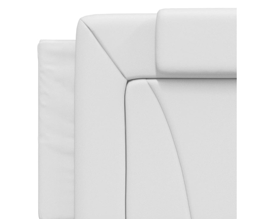 Cabecero de cama acolchado cuero sintético blanco 160 cm