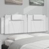 Cabecero de cama acolchado cuero sintético blanco 160 cm