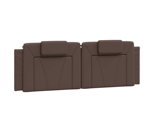 Cabecero de cama acolchado cuero sintético marrón 160 cm