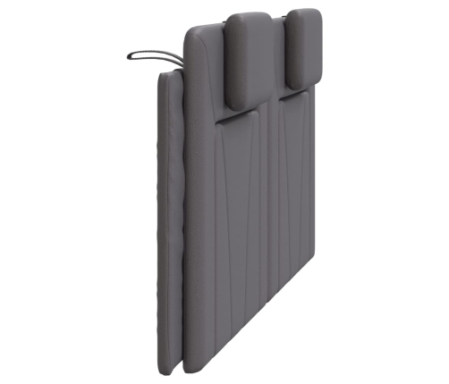 Cabecero de cama acolchado cuero sintético gris 160 cm