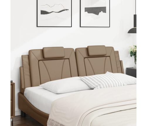 Cabecero de cama acolchado cuero sintético capuchino 160 cm