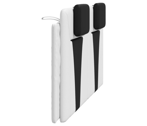 Cabecero de cama acolchado cuero sintético blanco negro 160 cm