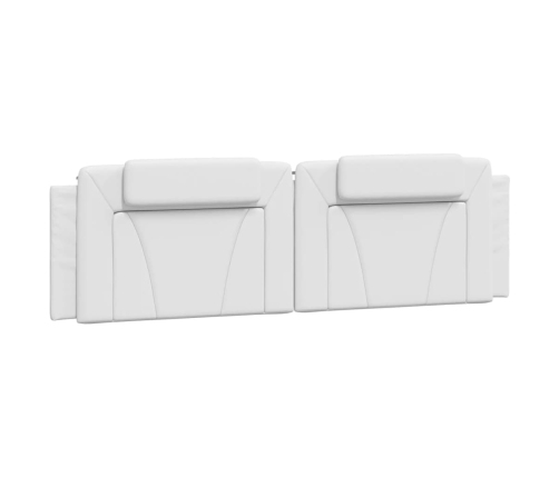 Cabecero de cama acolchado cuero sintético blanco 180 cm