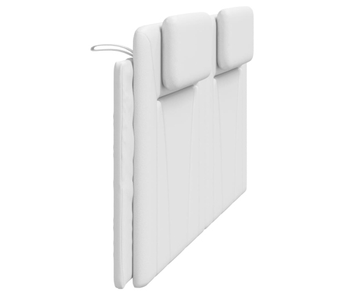 Cabecero de cama acolchado cuero sintético blanco 180 cm