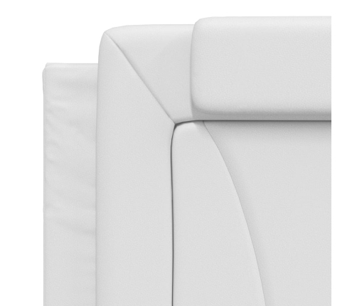 Cabecero de cama acolchado cuero sintético blanco 180 cm