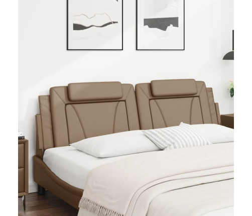 Cabecero de cama acolchado cuero sintético capuchino 180 cm