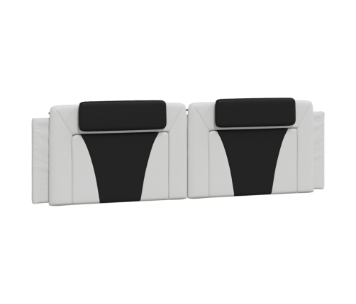 vidaXL Cabecero de cama acolchado cuero sintético blanco negro 180 cm