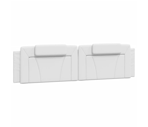 Cabecero de cama acolchado cuero sintético blanco 200 cm