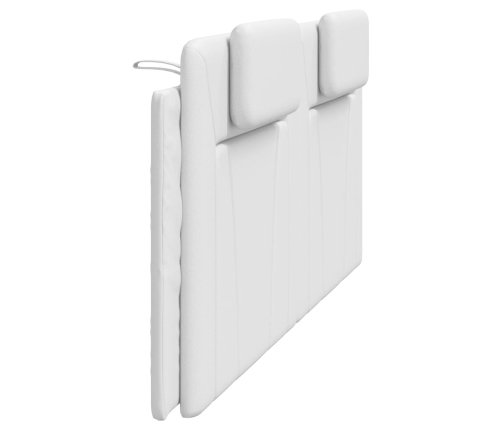 Cabecero de cama acolchado cuero sintético blanco 200 cm