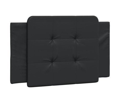 Cabecero de cama acolchado cuero sintético negro 80 cm